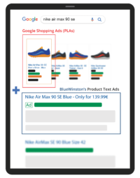 Shopping ads and Text ads for products together in Google Search