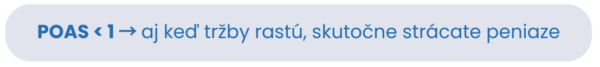 Ak je POAS nižší ako 1, znamená to, že aj pri rastúcich tržbách e-shop reálne prerába.